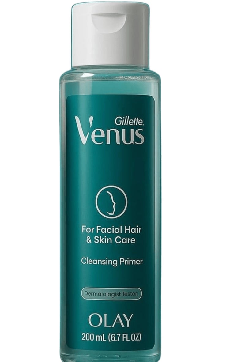 Venus Gillette Venus for Facial Hair & Skin Care Cleansing Primer , Dermatologist Tested 200ml - Image 1